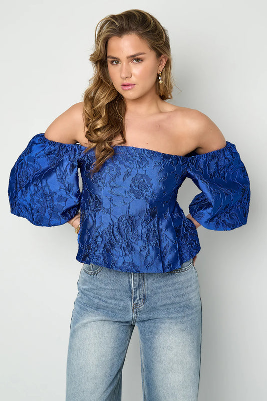Sweet escape jacquard blouse