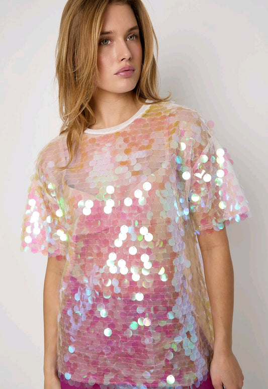 All over glitter pailetten top